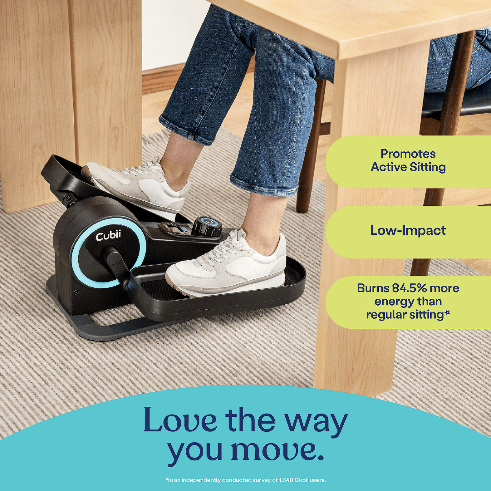 Transform Your Fitness Routine with the Move Under Desk Elliptical Bike - Portable, Adjustable, and Perfect for Any Space
