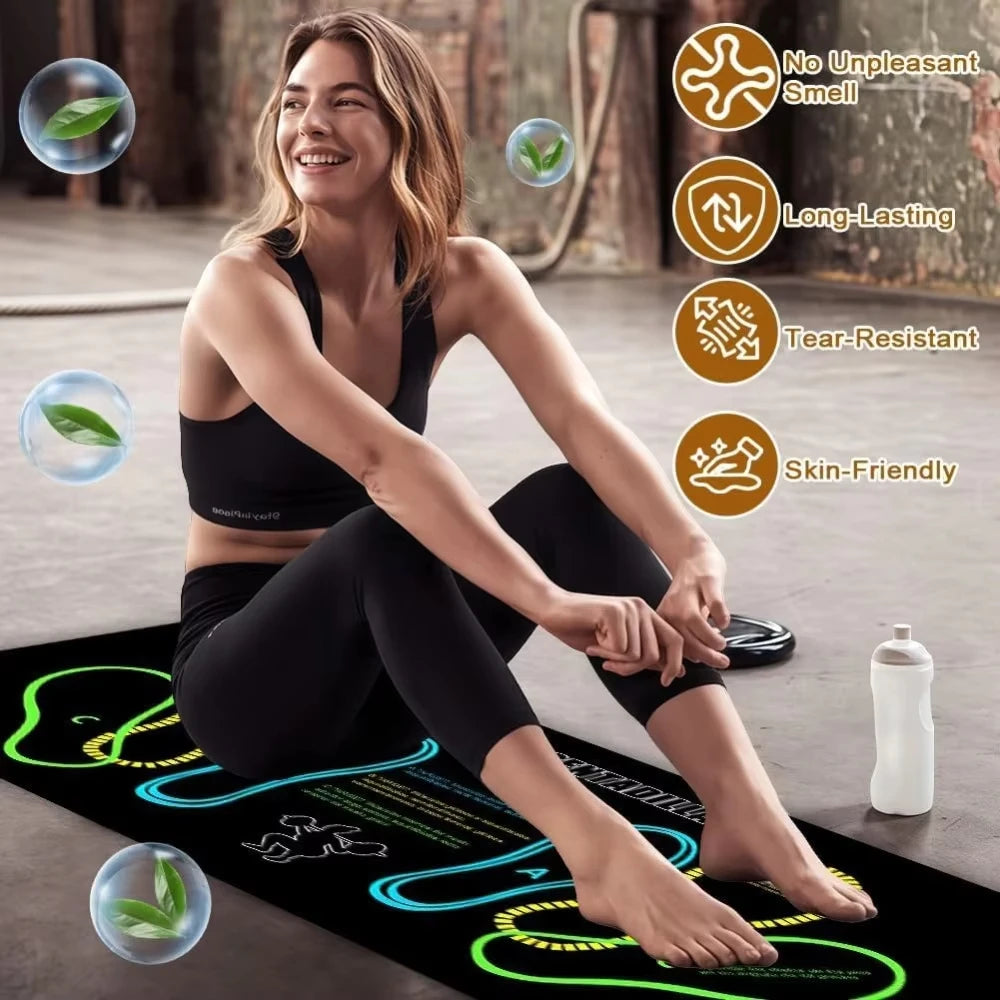35X80Cm Two-Color Squat Mat Non-Slip and Durable with Instructions Suitable for Home Gym Living Room and Bedroom Use