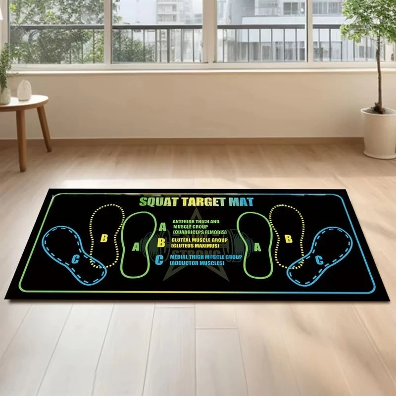 35X80Cm Two-Color Squat Mat Non-Slip and Durable with Instructions Suitable for Home Gym Living Room and Bedroom Use