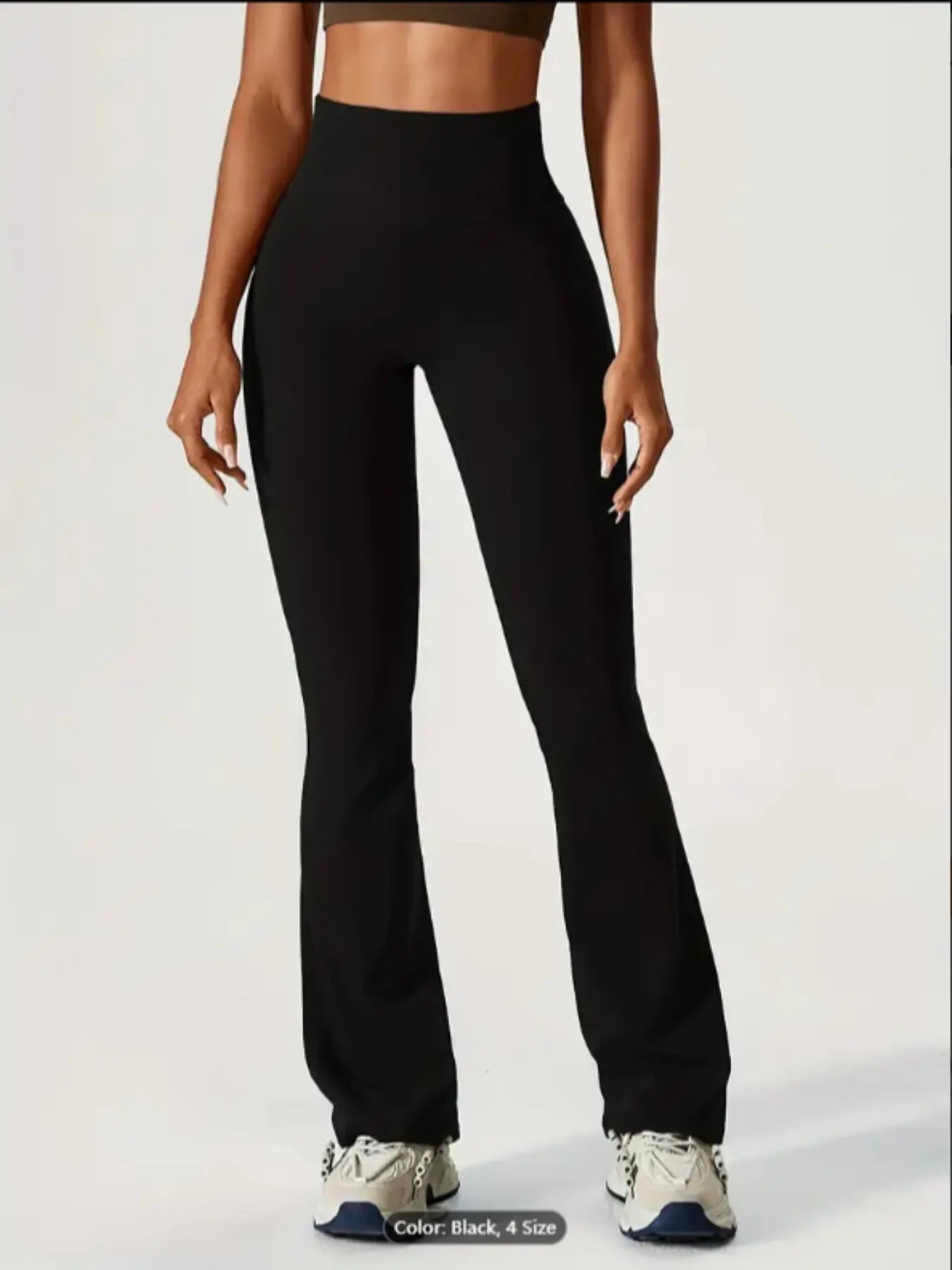 Women'S Groove Solid High Waist Flare Leg Sports Leggings, Casual Comfy Breathable Bell Bottoms Trousers for Yoga Gym, Women Sport & Outdoor Clothing