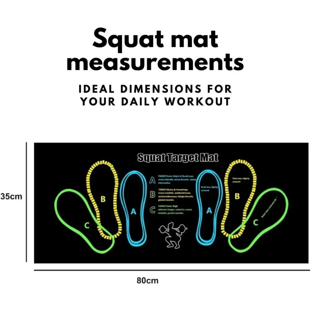 35X80Cm Two-Color Squat Mat Non-Slip and Durable with Instructions Suitable for Home Gym Living Room and Bedroom Use