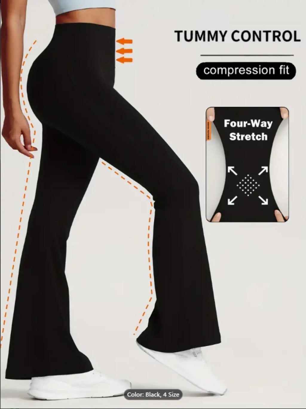 Women'S Groove Solid High Waist Flare Leg Sports Leggings, Casual Comfy Breathable Bell Bottoms Trousers for Yoga Gym, Women Sport & Outdoor Clothing