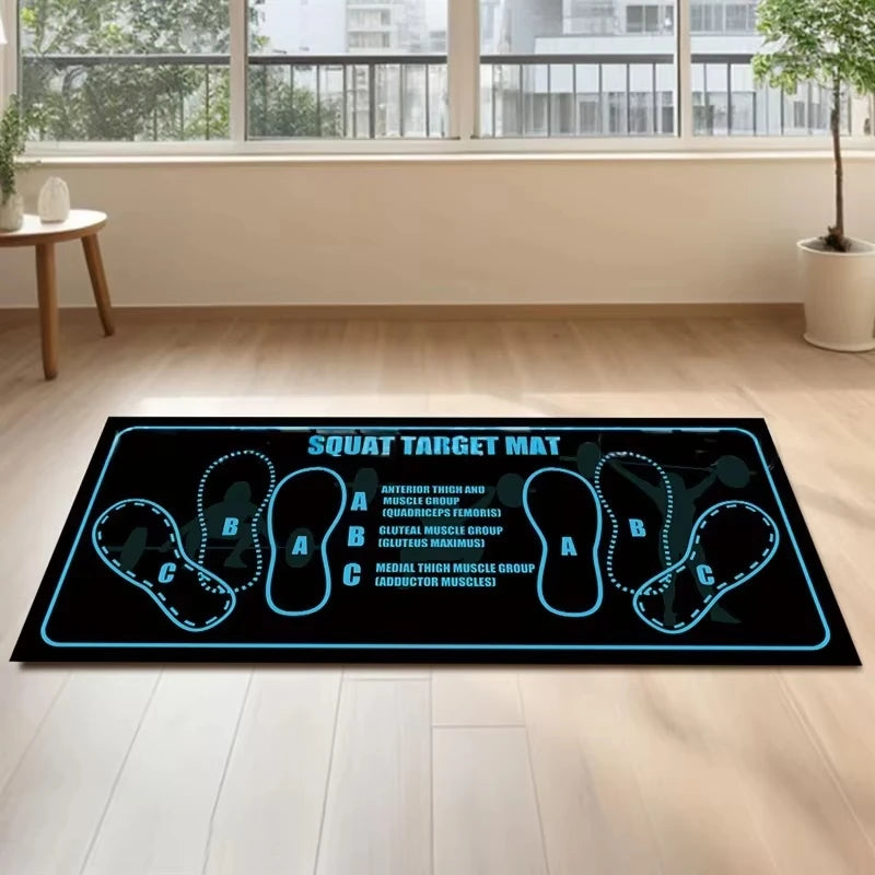 35X80Cm Two-Color Squat Mat Non-Slip and Durable with Instructions Suitable for Home Gym Living Room and Bedroom Use